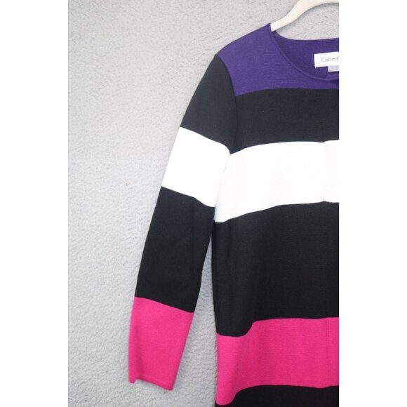 Calvin Klein Colorblock Long Sleeve Sweater Dress-Hidden Zipper-Size M/P-NWT - Picture 3 of 12